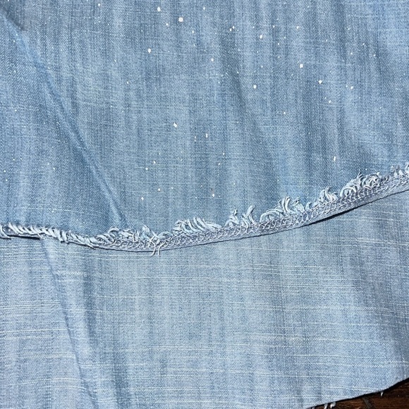 Bella Dahl Button-Up Denim Dress Bleach Spray Wash Tencel Shirtdress Size Small - Picture 8 of 8